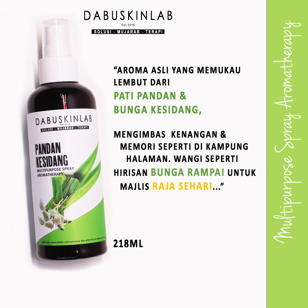 PANDAN KESIDANG 'BUNGA RAMPAI' AROMATHERAPY MULTIPURPOSE SPRAY (200ml ...