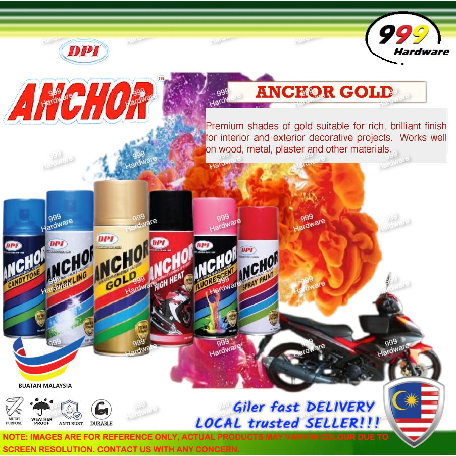 999 ANCHOR METALLIC GOLD SPRAY PAINT / DPI ANCHOR AEROSOL SPRAY PAINT
