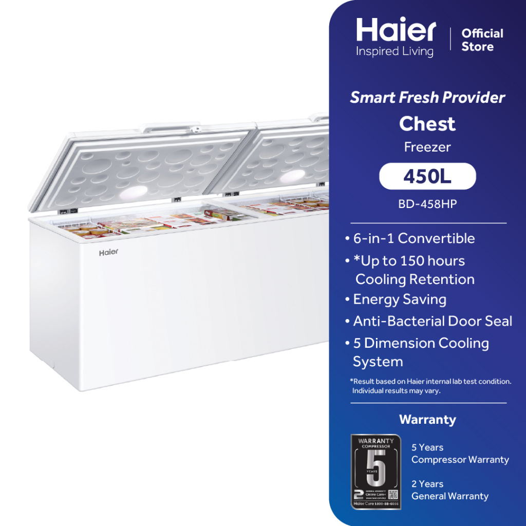Haier 429L Chest Freezer 6 in 1 Convertible Freezer Fridge