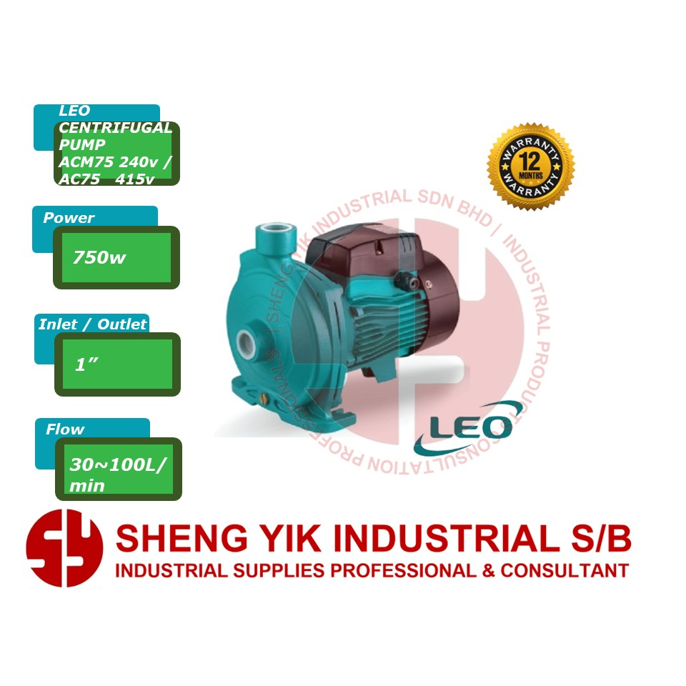 SYI LEO ACM75 ACM-75 240v / AC75 AC-75 415v 1HP Centrifugal Pump ...
