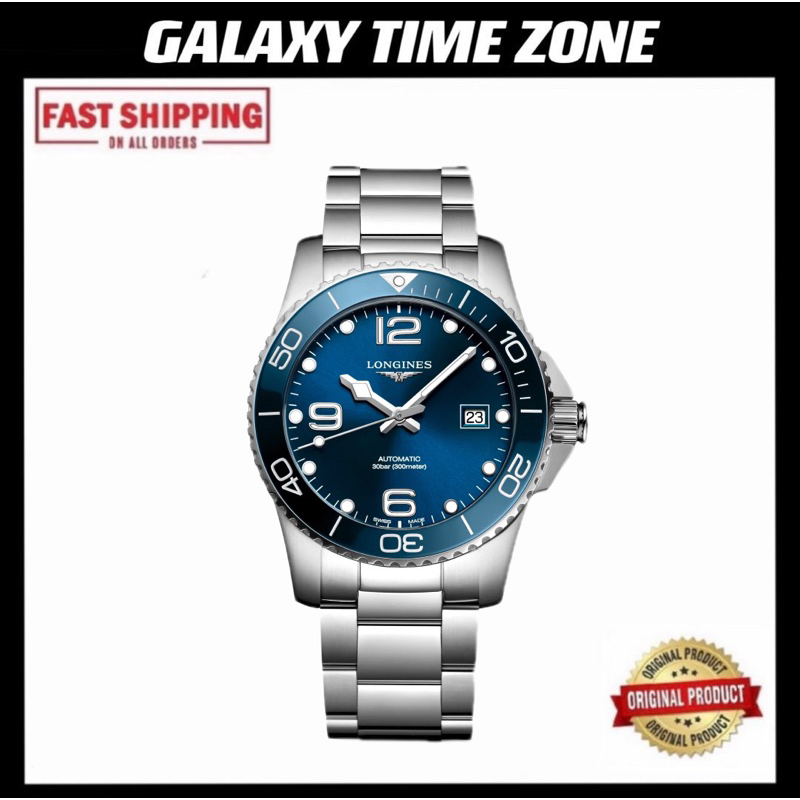 Official Warranty Longines Hydroconquest L3.781.4.96.6 41mm Automatic Blue Dial Men s Watch L37814966 Shopee Malaysia