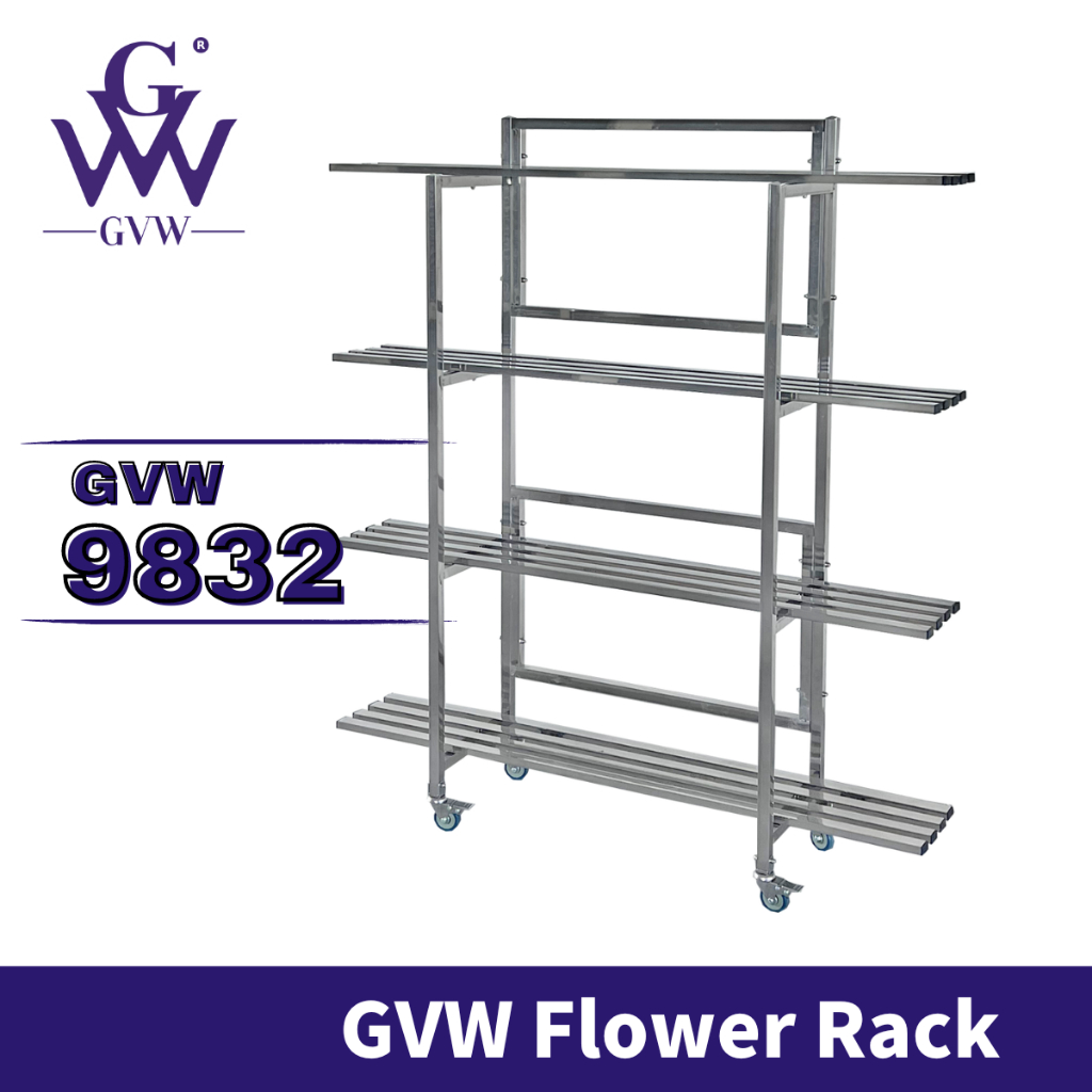 HOMEBY Rak Bunga Bertingkat Flower Rack Stainless Steel Rack Garden