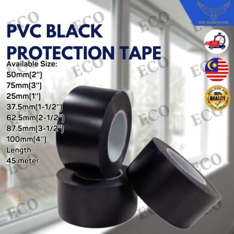 TECO Quality PVC Black Protective Tape 45M/PVC Black Protection Film ...