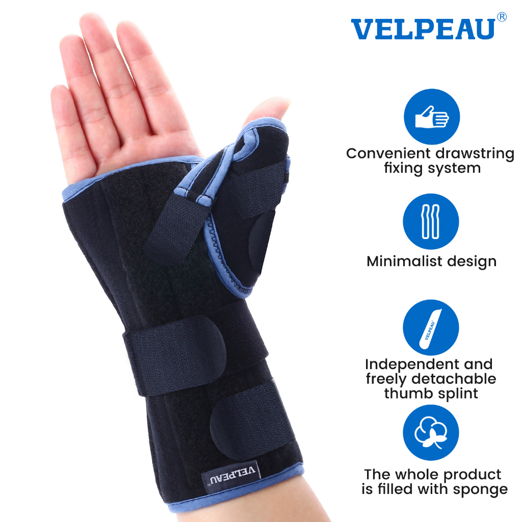 VELPEAU Wrist Brace with Thumb Spica Splint for De Quervain's