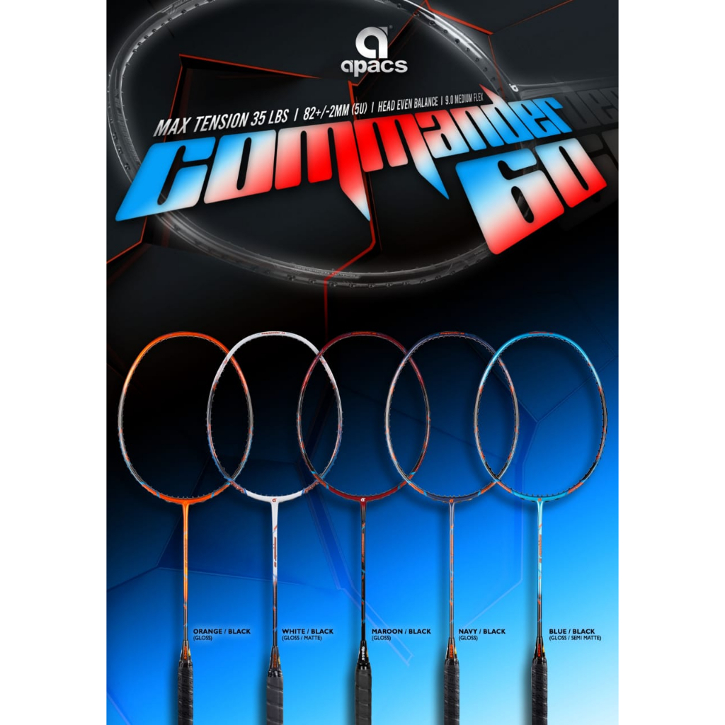 Apacs Commander 60 Badminton Racket 5U (Racket Only) | Shopee Malaysia
