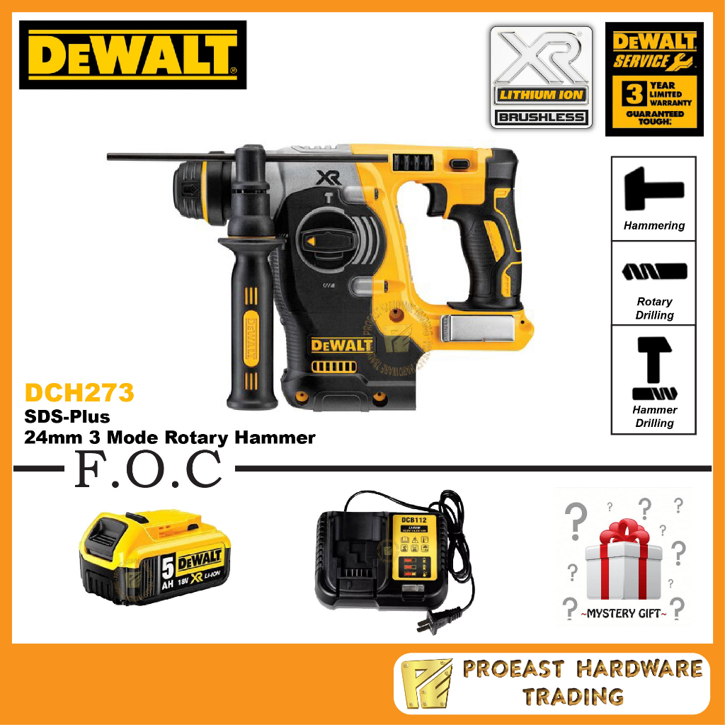 Dewalt DCH273P2GB 18/20V Brushless Cordless SDSPlus 3 Mode Rotary