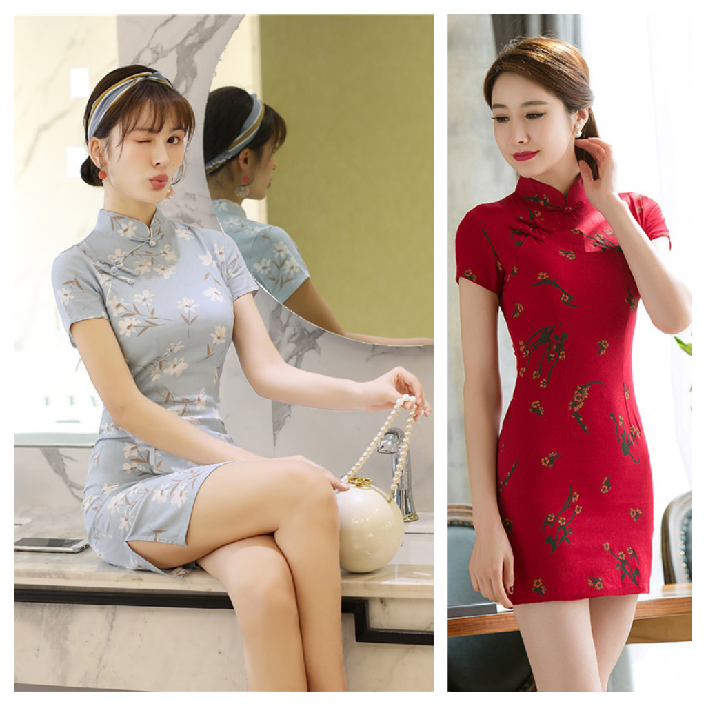 daidai (Ready Stock) Chinese Vintage Lady Cheongsam Qipao Party Dress