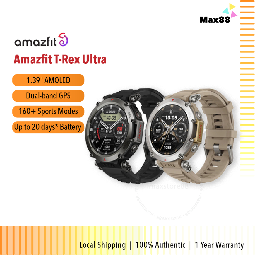 Amazfit T-Rex Ultra A2142 1.39" AMOLED Smart Watch, Dual-Band GPS 6 ...