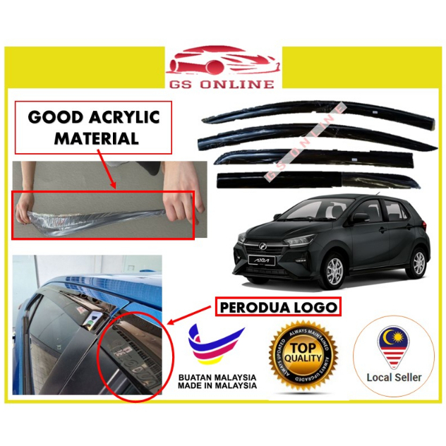 Perodua Axia 2023 2024 Oem Injection Door Visor Window Air Press Visor 