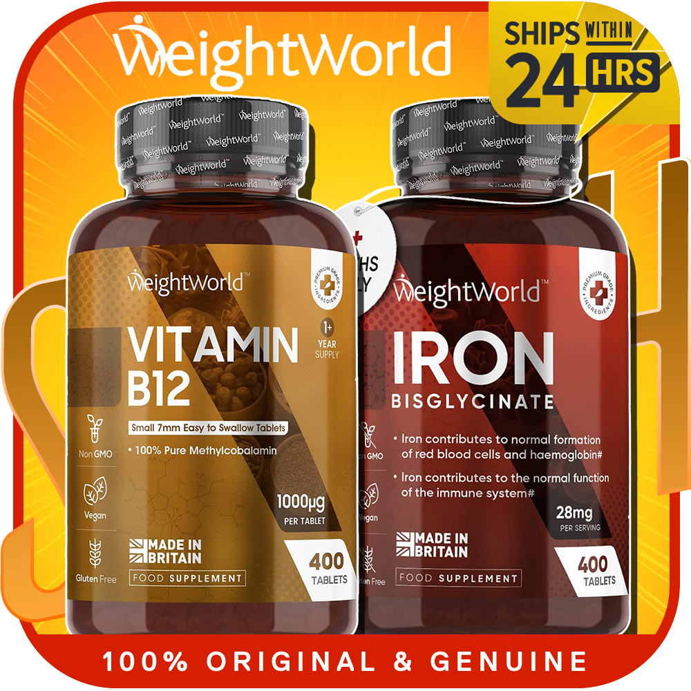 WeightWorld Vitamin B12 1000mcg Iron Bisglycinate High Strength