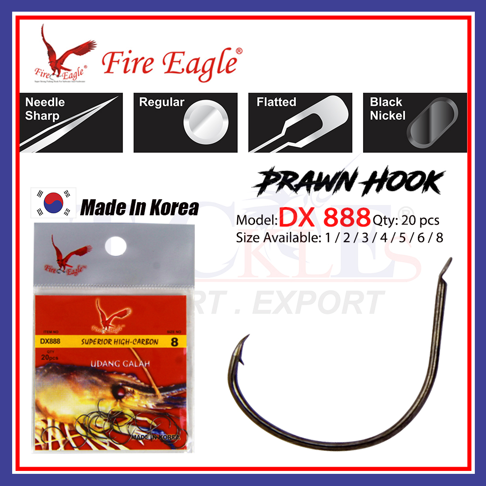 20's Fire Eagle Prawn Hook DX 888 Prawn Hook / Udang Galah Hook