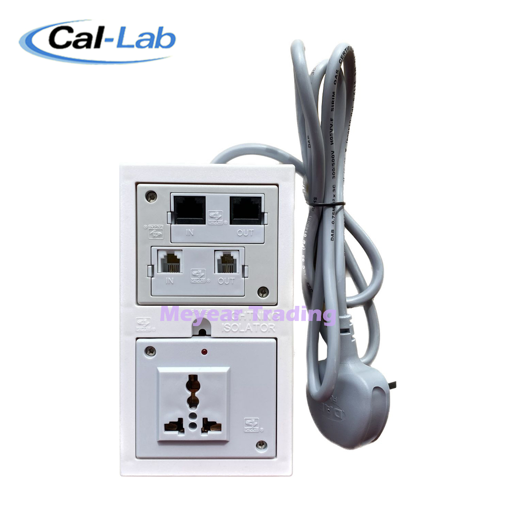CalLab Lightning Isolator ( CLLI SD4CCU+DSL ) 1 Power & 2 x RJ45
