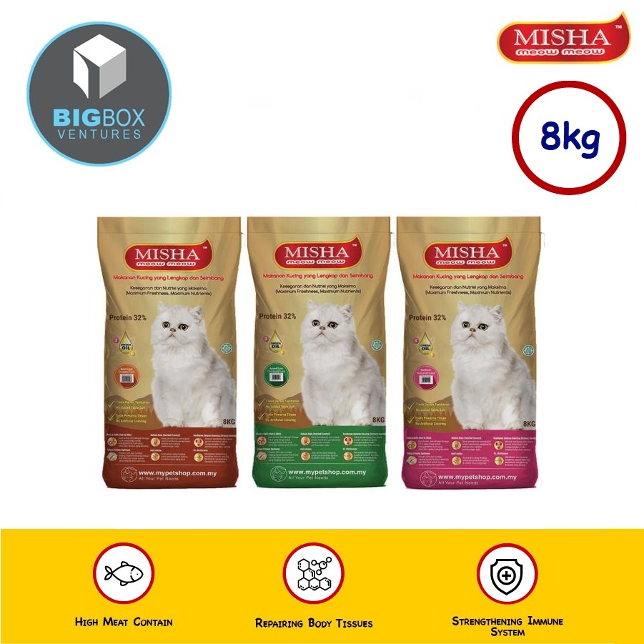 Misha Dry Cat food kibbles kibble Makanan Kucing Misha high protein 猫粮