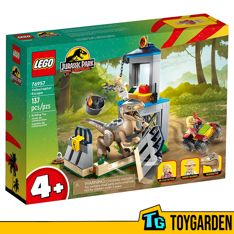 LEGO Jurassic Park 76957 Velociraptor Escape 137 Pieces Shopee