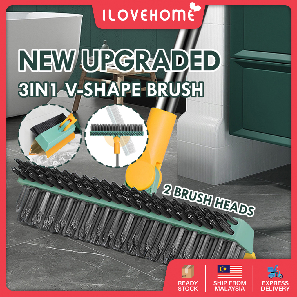 Upgraded 3 In 1 V Shape Magic Broom Brush Multifunctional Berus Penyapu Lantai Floor Scrubber 2751