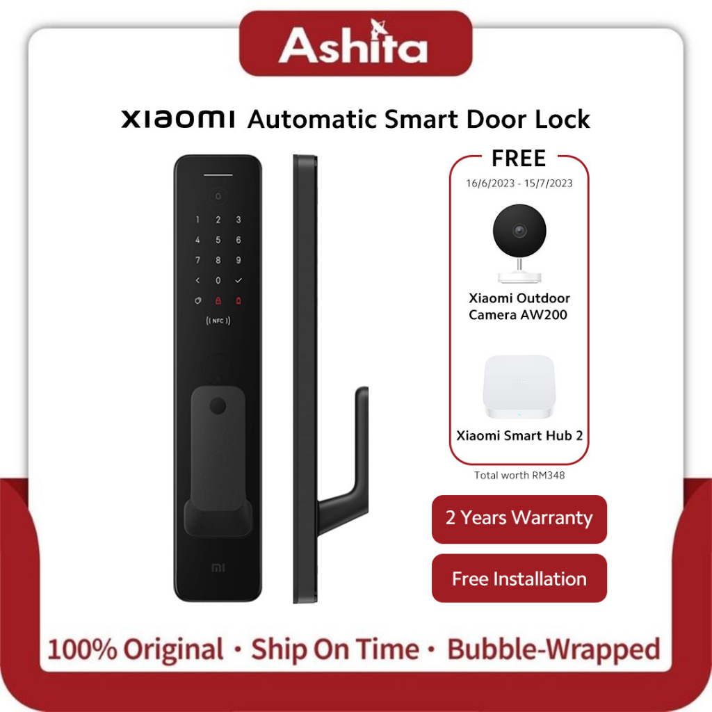 Xiaomi Automatic Smart Door Lock Push Pull Fully Automatic Fingerprint Nfc Bluetooth Free