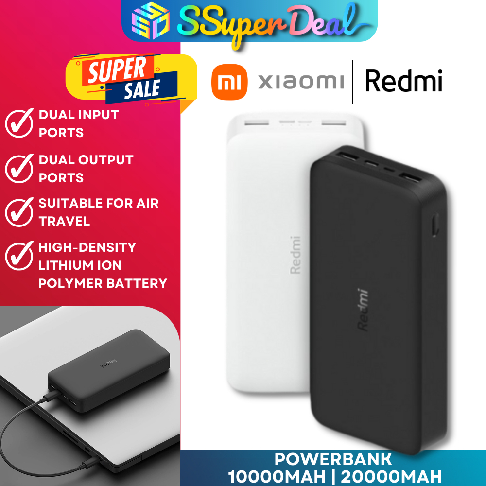 20000mAh Redmi 18W Fast Charge Power Bank Black - Xiaomi
