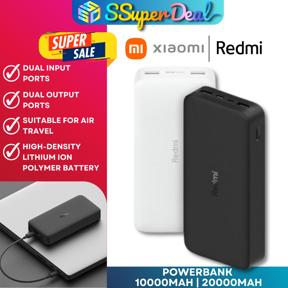 Xiaomi Redmi Power Bank 10000 mAh 10W Fast Charging, 20000 mAh Redmi Fast  Charge Power Bank