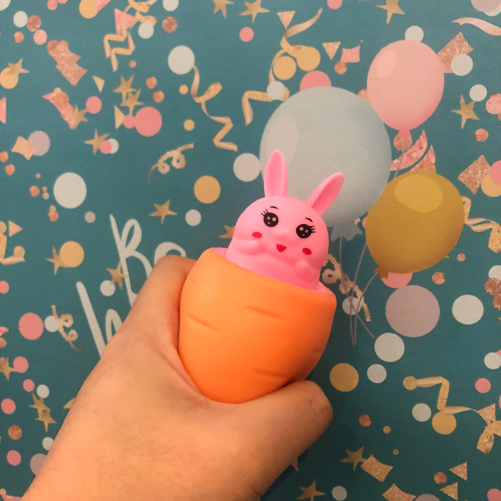New Pop Up Funny Squeezing Carrot Rabbit Frog Cup Lovely Squeeze Toys ...