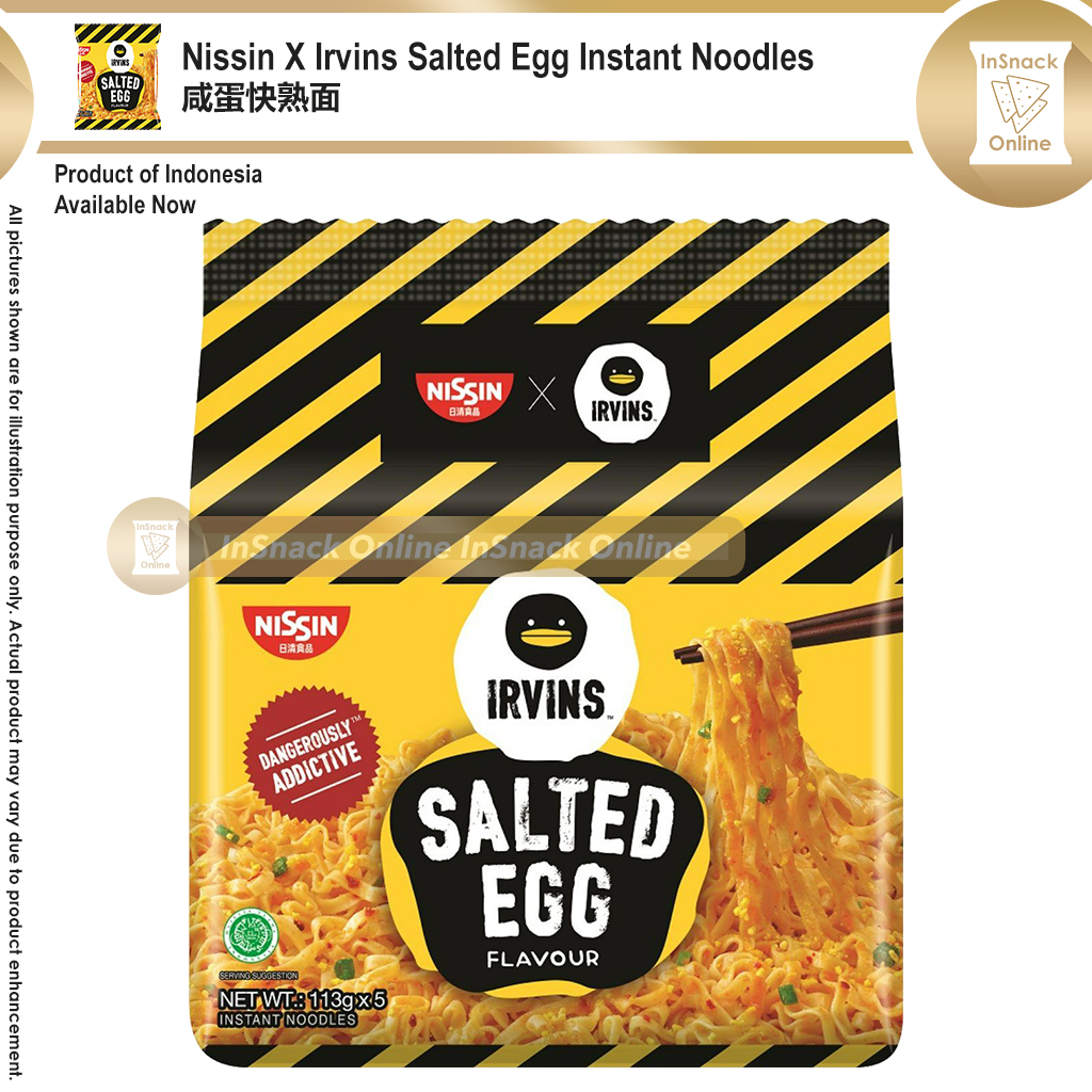 Nissin X Irvins Salted Egg Instant Noodles 113g x5 日清咸蛋面 Spicy ...