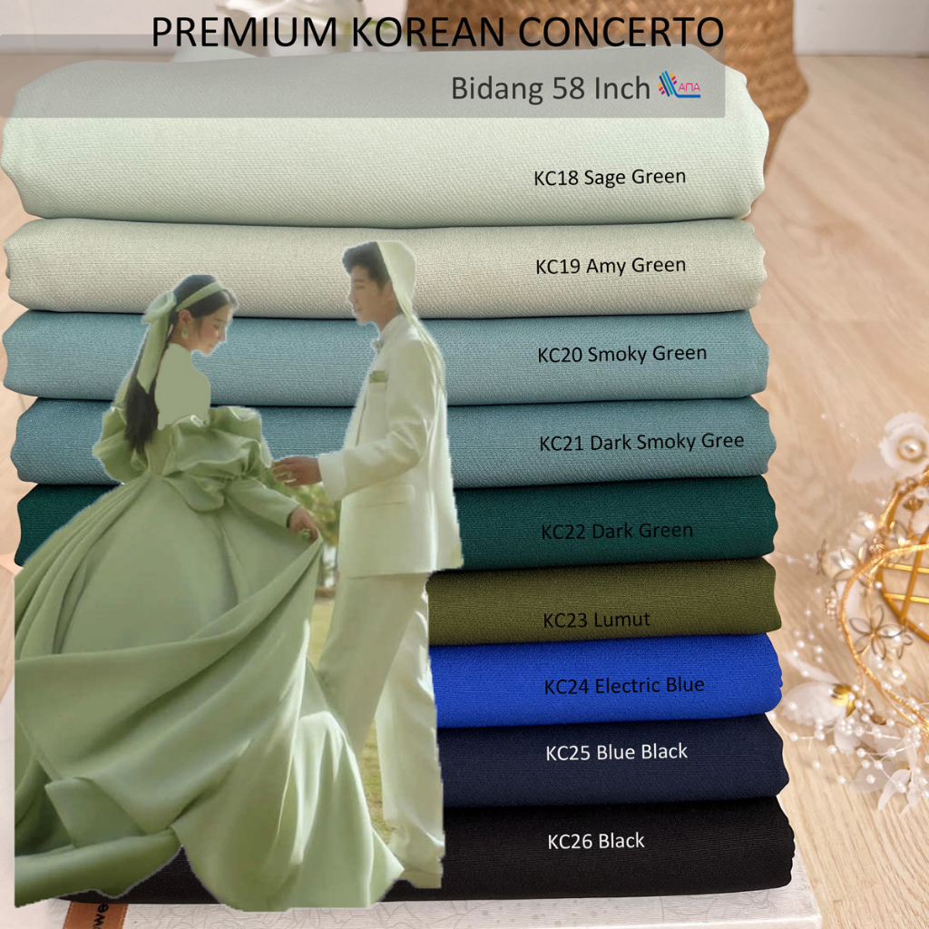 0.5m Premium Korean Concerto Ironless Kain Pasang Terkini Bidang 58 Ana ...