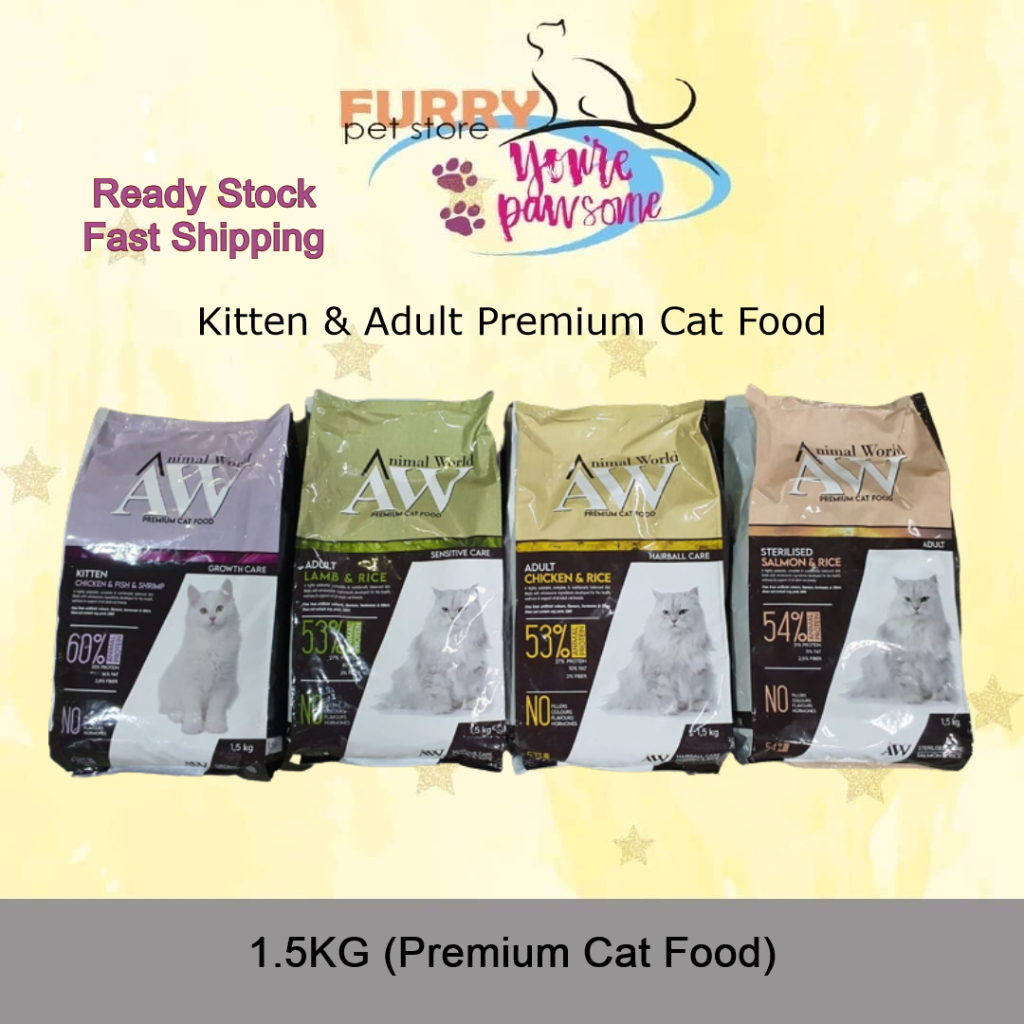 AW Premium Cat Dry Food Kitten & Adult Kibbles 1.5KG Shopee Malaysia