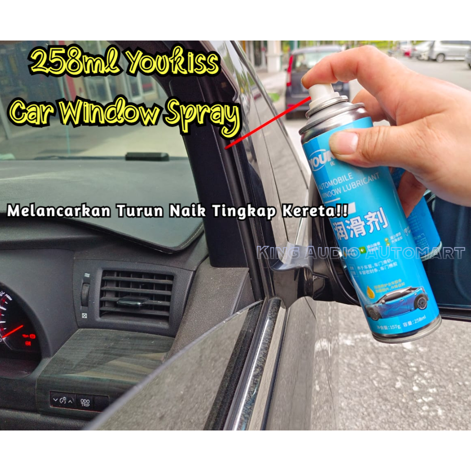 258ml Youkiss Window Lubricant Spray for Smooth Gliding Stuck Car