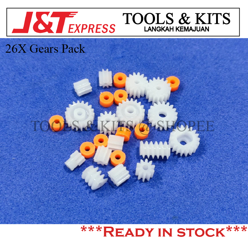 26X Plastic Gears Pack with Pinion Gear & Worm Gear & Bushing for 2mm/2 ...