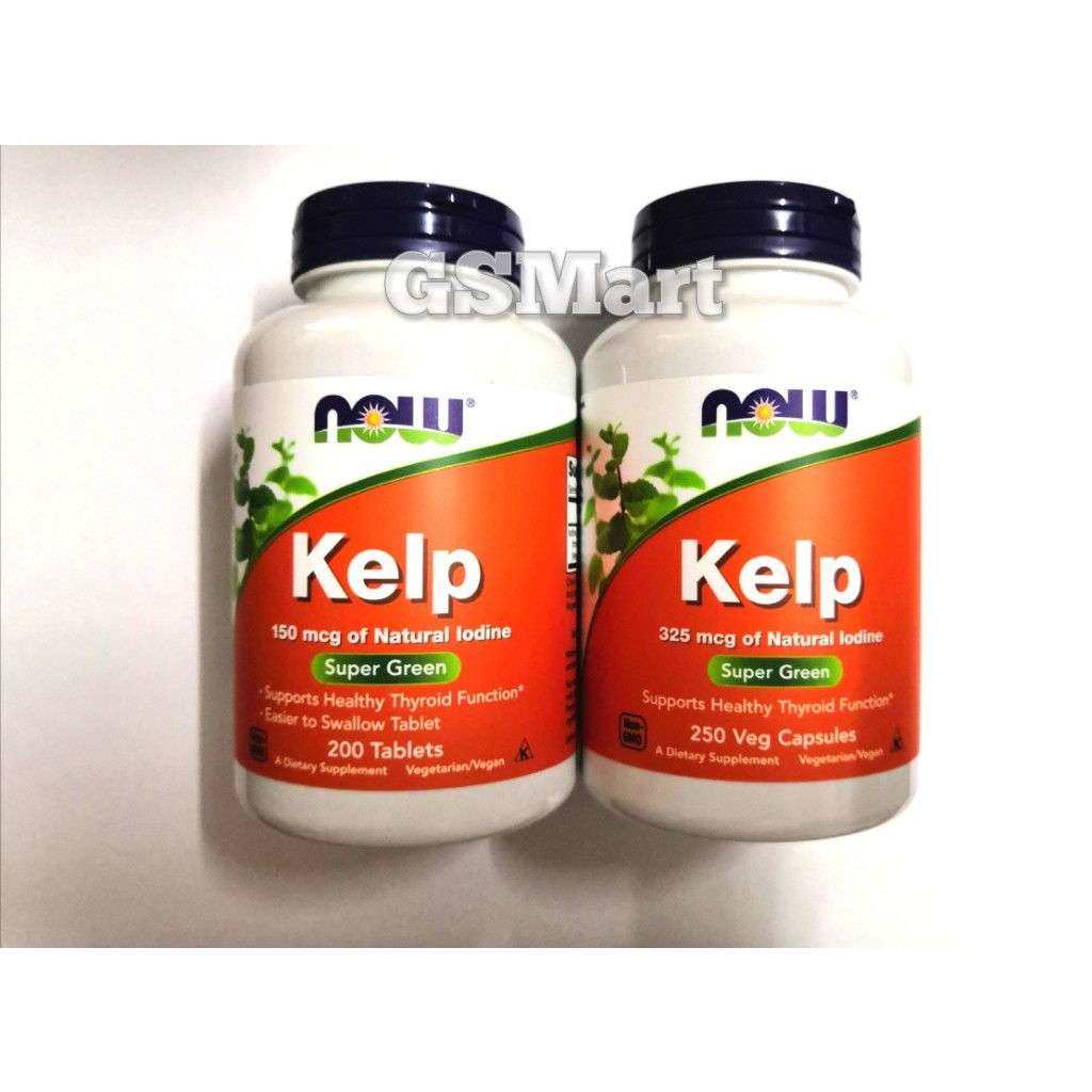 NOW Foods Kelp 150mcg 200 Tablets / 325mcg 250 Veg Capsules | Shopee ...