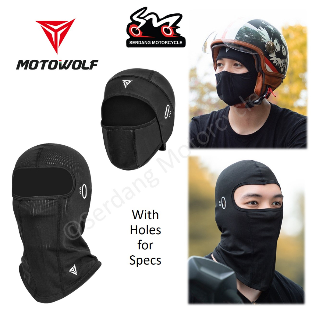 MOTOWOLF Balaclava Specs Ear Hole Holes Helmet Head Cover Breathable ...