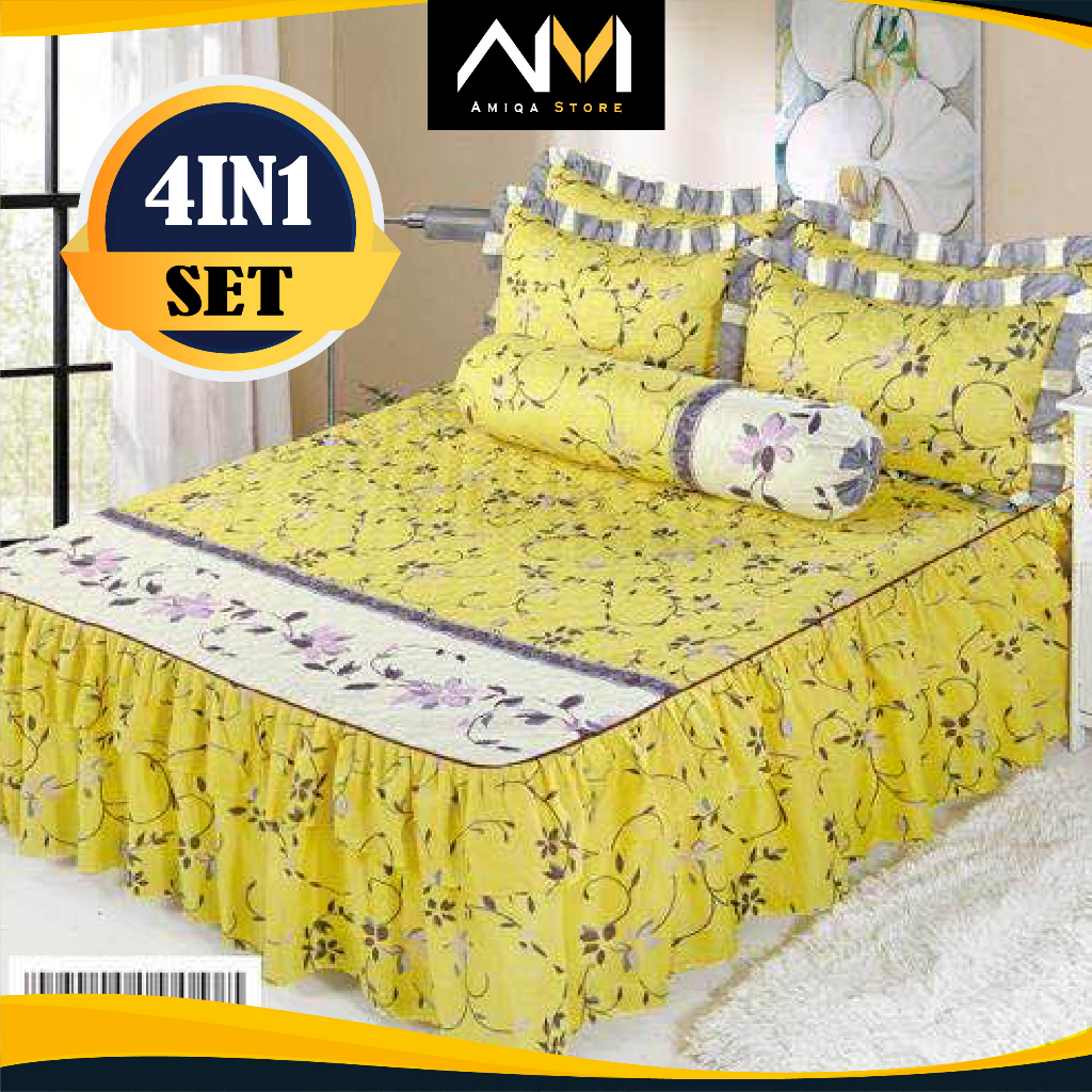 CADAR ROPOL PATCHWORK (4IN1) SET CLASSIC ELEGANT DESIGN BEDSHEET QUEEN ...