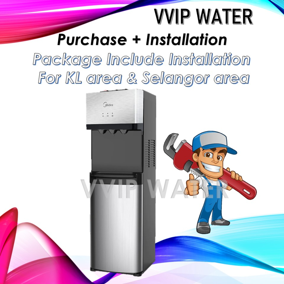 Midea Mild Alkaline Water Dispenser Hot Normal Cold Model 1673 With 4 Korea Water Filter 4907