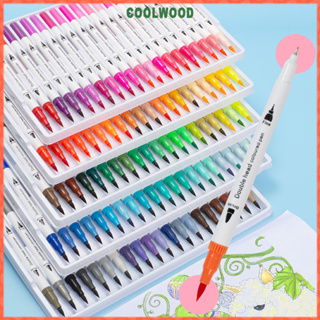 120pcs Mixed Color Dual Tip Brush Marker Pen, Brush Tip And Fineliner Marker  For School, Drawing, Coloring, Journaling