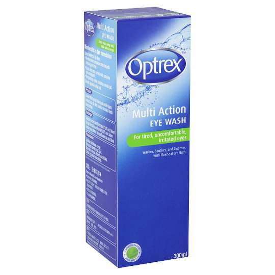 Bagno Oculare Optrex Multi Action Eye Wash - Soluzione Detergente Per Occhi Stanchi E Irritati, Con Eye Bath, Confezione Da 3 X 300 Ml Age Limit - 9