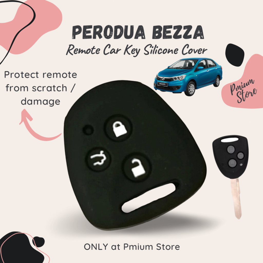 Perodua Bezza Key Start Remote Silicone Car Key Cover Casing 3 Button