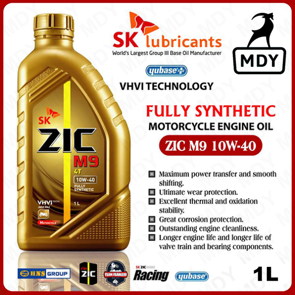 ZIC M9 Fully Synthetic 4T Motorcycle 10W-40 1L Motorbike Motosikal ...