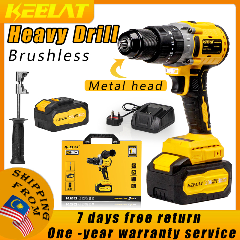 Keelat Heavy Duty Mm Cordless Impact Drill Hammer Drill Portable Wall