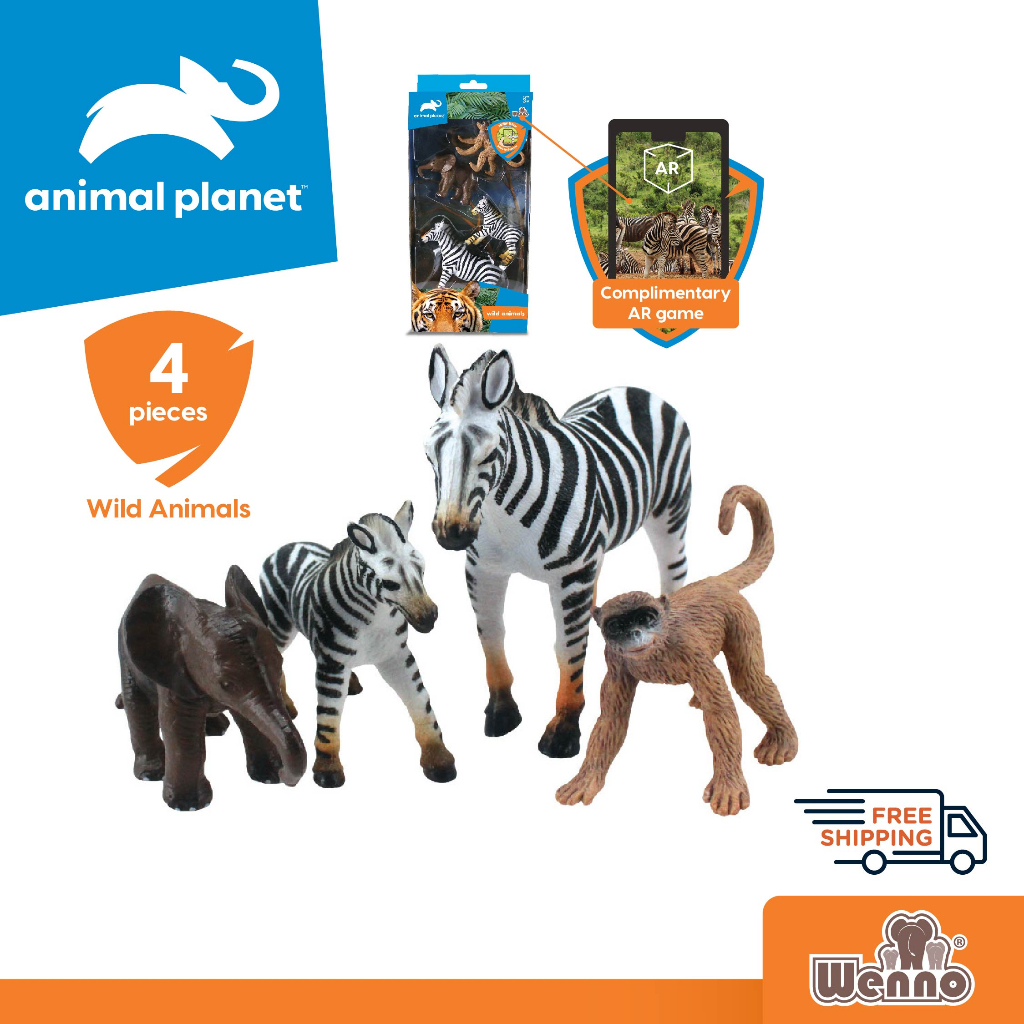 Wenno x Animal Planet 4pcs Wild Animals in window box Educational ...