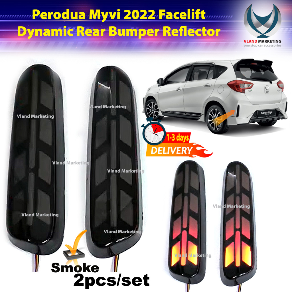 Perodua Myvi 2022 - 2023 Facelift V2 Dynamic Rear Bumper Reflector With ...