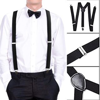 Rowan Men's Slim Y-Back Leather Suspenders