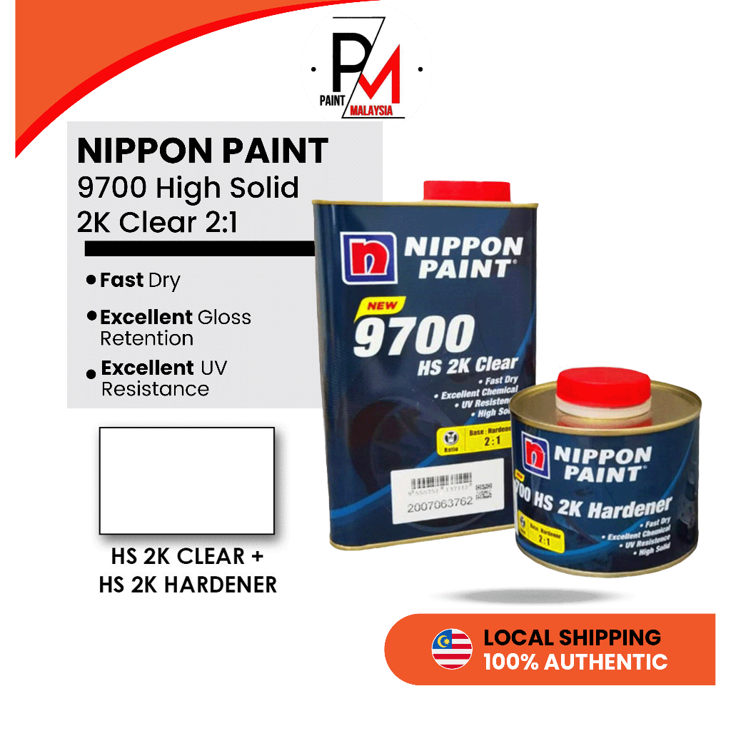 NIPPON PAINT 9700 High Solid 2K Clear 2:1 + Hardener Auto Car Motor ...