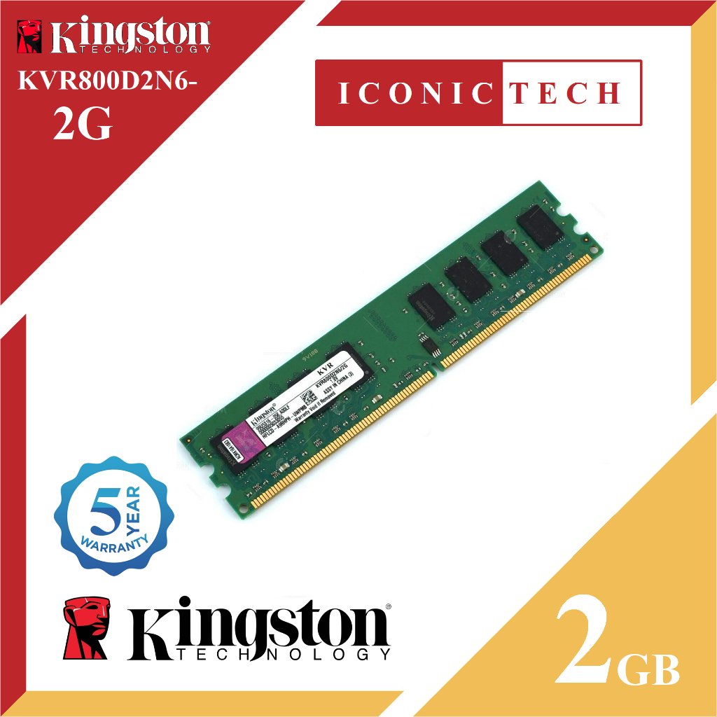 KINGSTON 2GB DDR2 667Mhz 800Mhz PC2-5300 PC2-6400 800MHZ DESKTOP