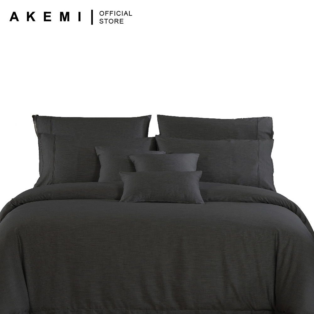 AKEMI TENCEL™ Charcoal Concord Quilt Cover Set Super Single/Queen
