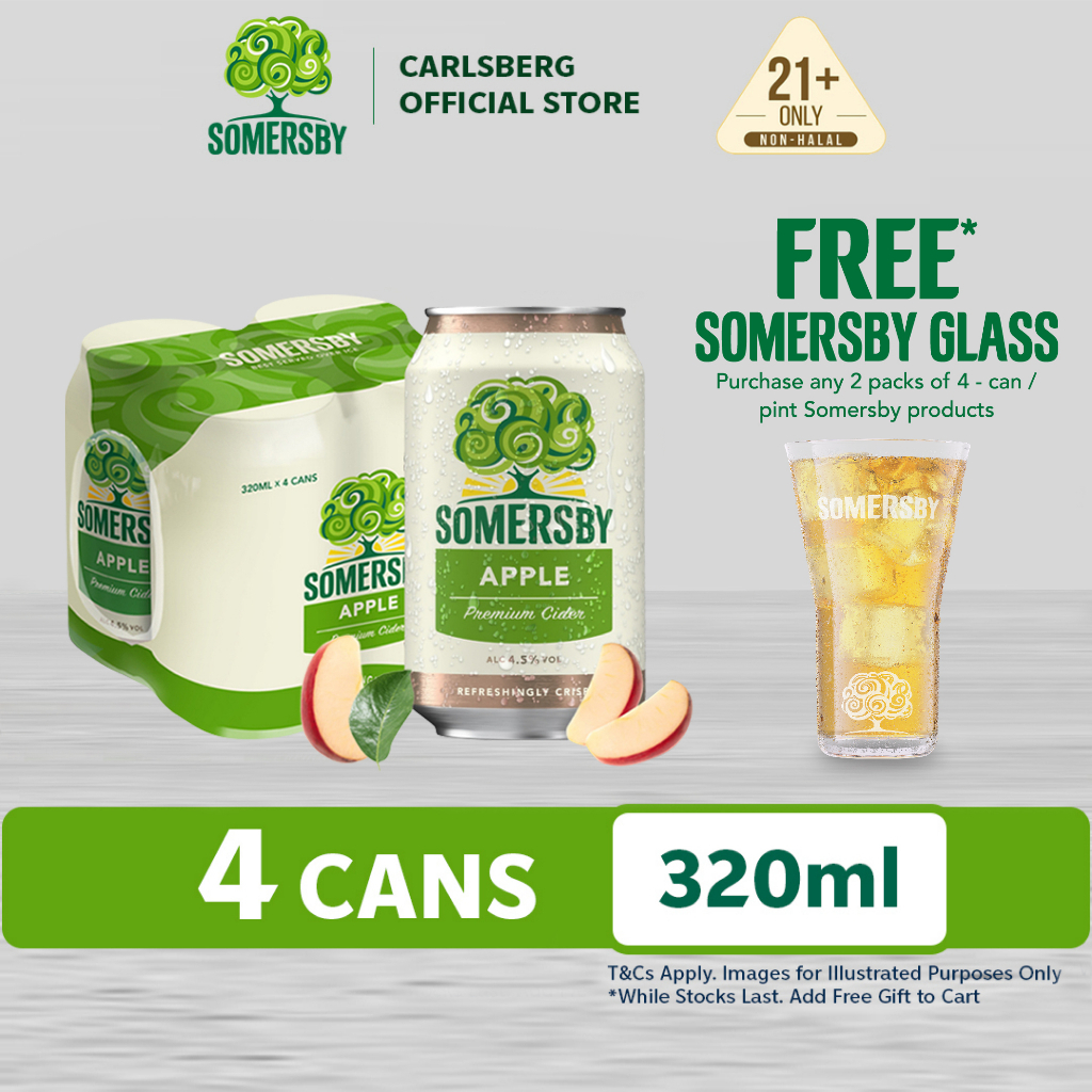 Somersby Apple Cider Can Apple Flavoured Cider 4.5 Alcohol (320ml x 4