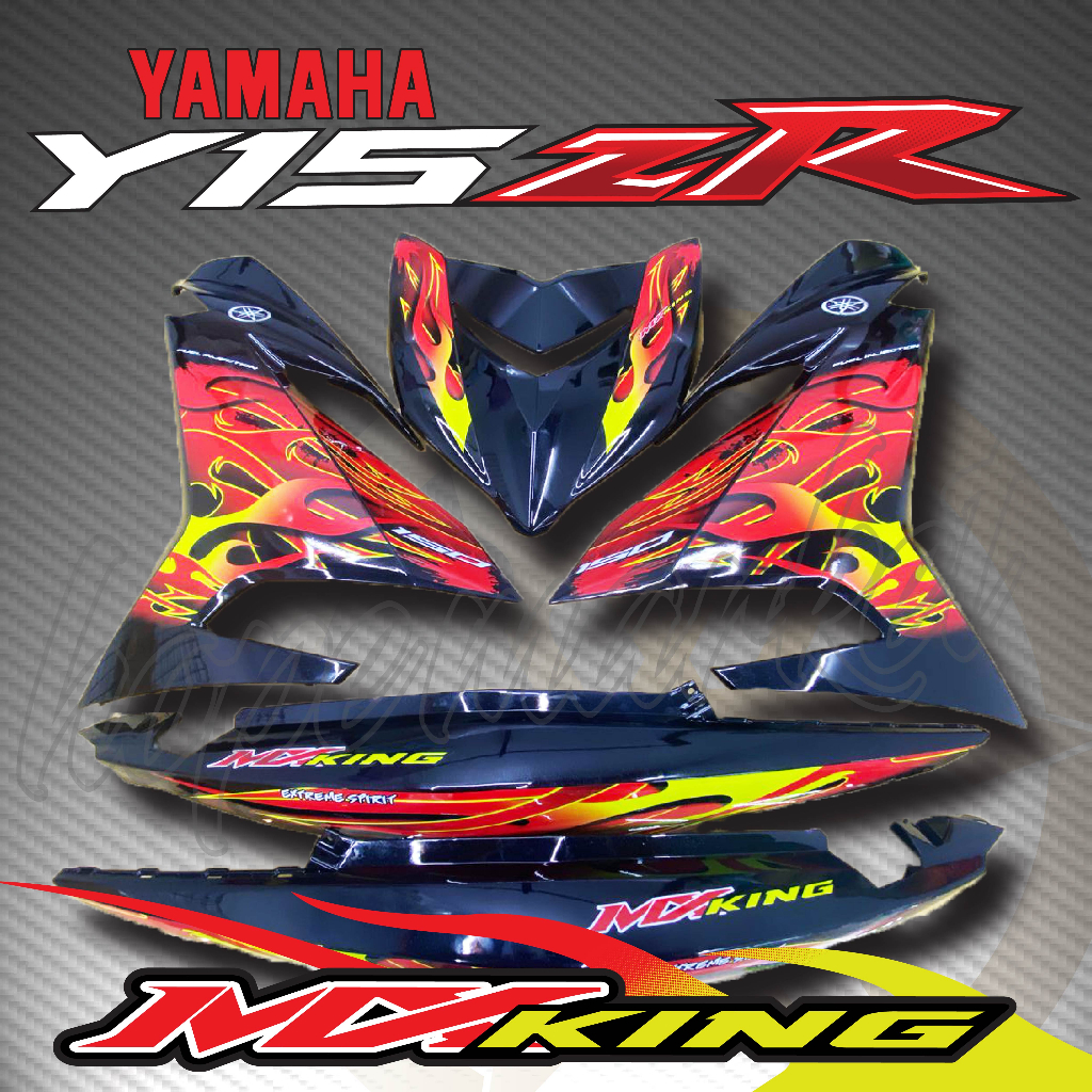 STRIPE MOTOR YAMAHA Y15ZR NEW TRIBAL X FIRE FLAME CUSTOM BODY STICKER ...