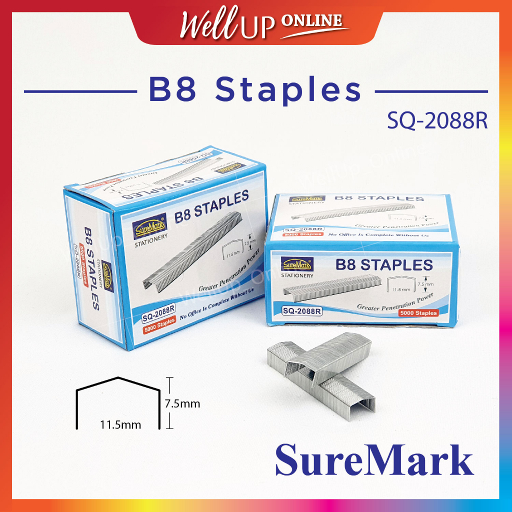 SureMark B8 Staples SQ2088R Stapler Bullets Shopee Malaysia