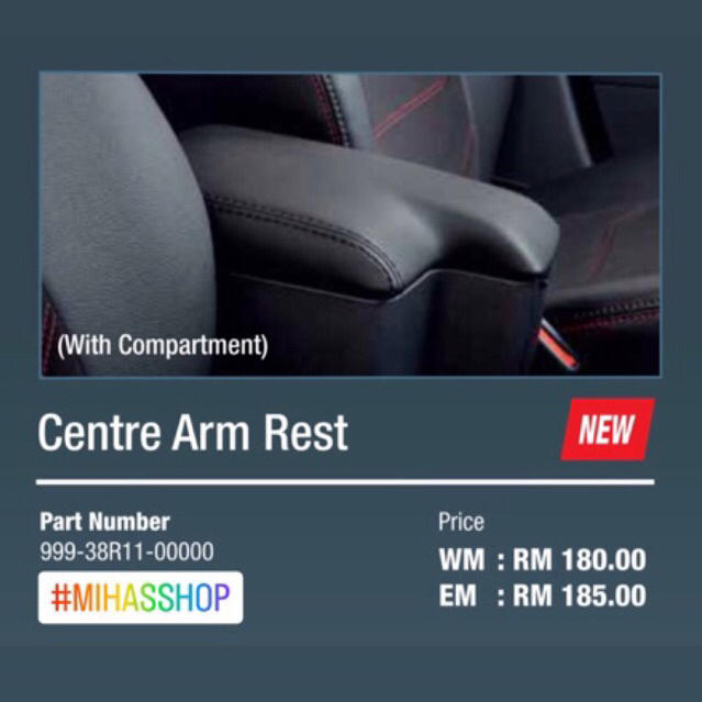 [ Original Perodua ] Aruz Centre Arm Rest ( gear up ) Shopee Malaysia