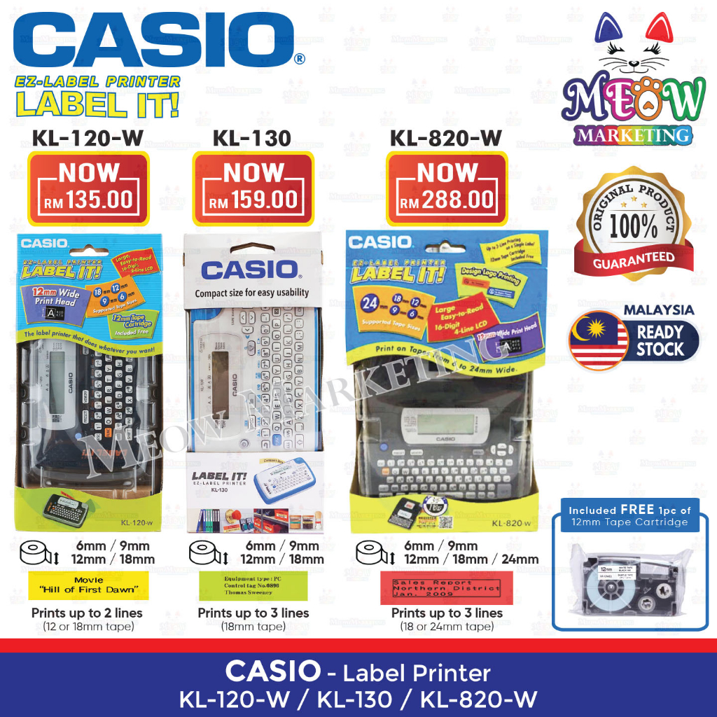 Casio kl 120 online label printer