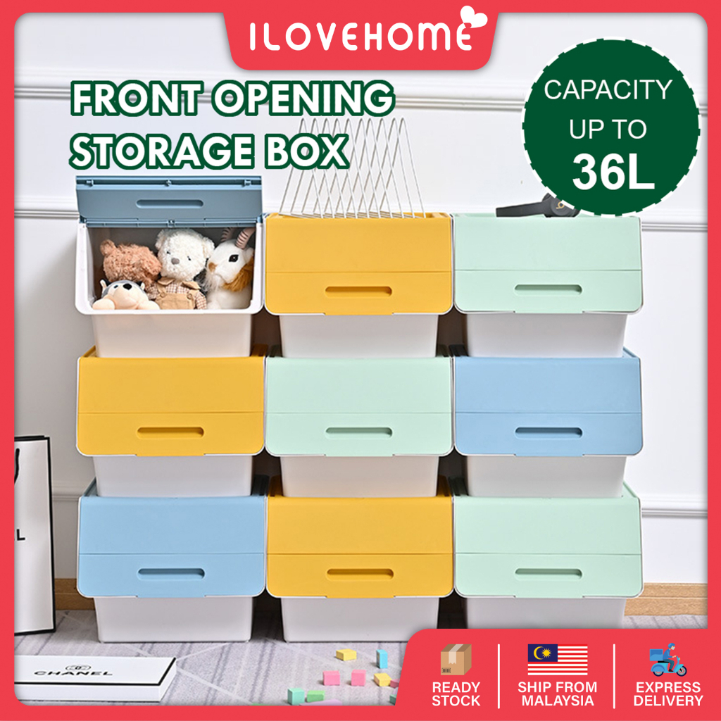 36L Korea Multipurpose Stackable Toy Storage Box Front Opening Storage