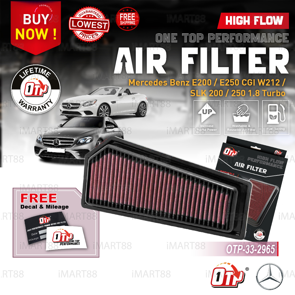 OTP Drop In Engine Air Filter Performance Mercedes Benz C180 C200 E200 ...